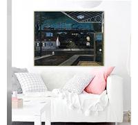 Impresiones en lienzo Paul Delvaux 《 The Viaduct, 1963 》 Lienzo surrealista Pintura al óleo Póster de ilustraciones Imagen de pared Decoración para el hogar 55x70cm Sin marco