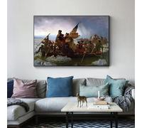 Impresiones en lienzo, pintura, arte de pared, George Washington cruzando Delaware, póster de la Guerra de la Independencia, historia, decoración de pared para dormitorio (50 x 75 cm)