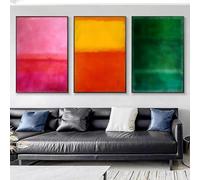 Impresiones en lienzo, pintura, arte de pared moderno escandinavo, Mark Rothko, póster abstracto, cafetería, bar, habitación, decoración del hogar, 50 x 70 cm, 3 piezas, sin marco