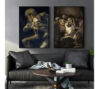 Impresiones en lienzo, pintura artística de Francisco Goya, póster de caligrafía para pared, para sala de estar, oficina, decoración del hogar (35 x 50 cm, 2 unidades)