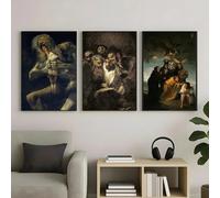 Impresiones en lienzo, pintura artística de Francisco Goya, póster de caligrafía para pared, para sala de estar, oficina, decoración del hogar (30 x 50 cm, 3 unidades)