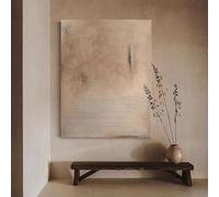 Impresiones en lienzo, pintura con efecto visual, abstracciones en color topo, arte Wabi-Sabi, decoración de pared moderna, zen, minimalista, para habitación (60 x 90 cm, sin marco)