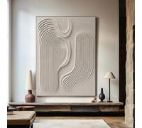 Impresiones en lienzo, pintura con efecto visual abstracto Wabi Sabi, decoración de pared minimalista moderna para sala de estar, decoración del hogar (60 x 85 cm)