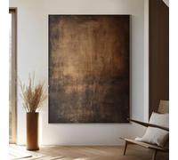 Impresiones en lienzo, pintura, efecto visual, Wabi-Sabi, ébano, umber, arte, abstracción orgánica, zen, dormitorios, interiores modernos japoneses (70 x 100 cm, sin marco)