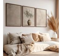 Impresiones en lienzo, pintura retro de olivo mediterráneo, arte de pared con flores y plantas, galería para decoración del hogar (60 x 90 cm, 3 piezas)