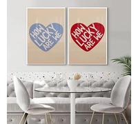 Impresiones en lienzo, póster retro de moda, decoración de apartamentos, tipografía, cita escrita a mano, arte de pared para sala de estar, comedor, cocina (40 x 55 cm, 2 unidades)