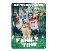 Impresiones fotográficas de metal personalizadas con texto de logotipo de tu imagen, diseña tu propia placa de estaño personalizada, regalo de pared para familiares, amantes y amigos (vertical)