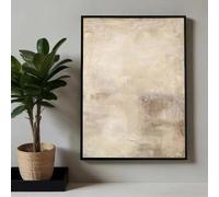 Impresiones sobre lienzo, pintura clásica abstracta beige neutra, arte de pared en tonos suaves para decoración de sala de estar y dormitorio (70 x 100 cm)