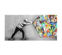 Impresiones Street Graffiti Art Behind the Curtain Canvas Art Painting Posters and Prints Wall Art Picture para la decoración del hogar 70x140cm sin marco