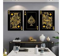 Impresiones y pósteres nórdicos de la Reina y el Rey del Póker Negro para pared, para sala de estar, dormitorio, 60 x 80 cm, sin marco