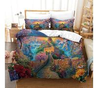 Impreso 3D La Gran Muralla China Juego De Cama De con Cierre De Cremallera Funda De Almohada Juego De Funda De Edredón Super King（260x220cm）