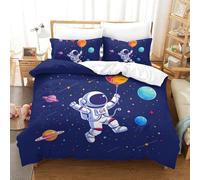 Impreso En 3D Astronautas Juego De Cama De Microfibra Suave Funda Nórdica Fundas De Almohada 3 Piezas Cierre De Cremallera Double（200x200cm）