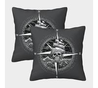 Impreso En 3D Compás de Rumbo Fundas Cojines Cojines Decorativos Cuadrado Fundas De Almohada De 2 Fundas De Almohada Elegantes Decorativa Dormitorio, Sofá, Silla,Cama 50x50cm