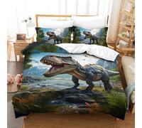 Impreso En 3D Dinosaurios Juego De Cama De Microfibra Suave Fundas Nórdicas Fundas De Almohada 3 Piezas Cierre De Cremallera Single（140x200cm）