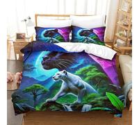 Impreso En 3D Pantera Negra Juego De Cama De con Cierre De Cremallera Funda De Almohada Juego De Funda De Edredón Microfibra Super King（260x220cm）
