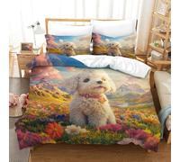 Impreso En 3D Shih Tzu Juego De Cama De con Cierre De Cremallera Funda De Almohada Funda De Edredón Microfibra Super King（260x220cm）
