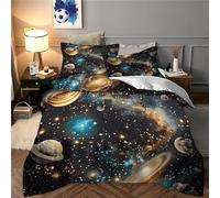 Impreso En 3D Un Cielo Lleno de Galaxias Juego De Ropa De Cama con Cierre De Cremallera Funda De Almohada Juego De Funda De Edredón Microfibra King（220x240cm）