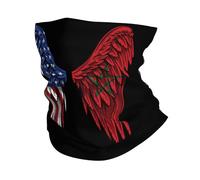 Impreso Polainas de Cuello,América y Marruecos ala de la Bandera marroquí,Sombreros Prima Cuello Pañuelo para Caza Motocicleta Senderismo 26X30cm