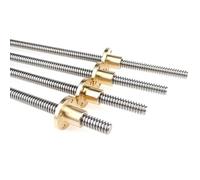 Impresora 3D Con Tornillo De Avance T12, Tornillo Trapezoidal De Acero Inoxidable Con Tuerca De Cobre, Varilla Roscada Tipo T De Paso De 2mm 100MM-1000MM, 1 Uds.(400mm)