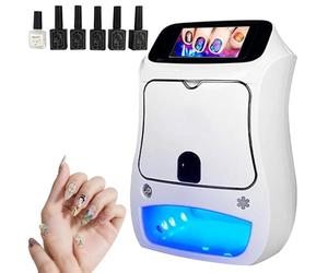 Impresora 3D de Nail Art, Impresora Digital Automática para Uñas con Pantalla Táctil de 5 Pulgadas, Control por App & Curado UV - Máquina DIY con 3000 Diseños para Salón, Hogar & Boda