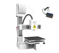 Impresora 3D FDM para Principiantes, FáCil De Usar Y Silenciosa, con Cama ExtraíBle, TamañO De ConstruccióN De 100 X 100 X 100 mm, Ideal para El Hogar, La EducacióN Y Los NiñOs White