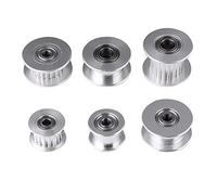 Impresora 3D Polea Aluminio 5 Piezas 2GT, Rueda 3mm/5mm 16/20 o Sin Dientes para Correa 6mm/10mm (W6mm, 20T, orificio 3, Sin dientes)