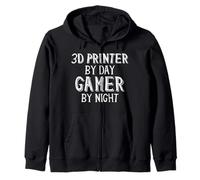 Impresora 3D por día Gamer por Noche impresión 3D Profesional Sudadera con Capucha