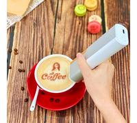 Impresora de café portátil, impresora portátil de alimentos, impresora de macarrones, impresora de diseño de alimentos DIY, Mini impresora de inyección de tinta comestible(Red words)