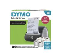 Impresora de etiquetas DYMO LabelWriter 5XL Bundle | Reconocimiento automático de etiquetas | Imprime etiquetas de envío extraanchas desde Amazon, DHL y mucho más | Enchuche de 2 clavijas (Europa)