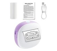 Impresora de etiquetas pequeña para suministros escolares, conexión sin tinta, con 1 rollo de impresora fotográfica sin tinta de papel