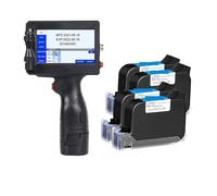 Impresora de inyección de tinta de etiquetas portátil, inteligente, fecha de producción, código QR, compatible con varios idiomas sin decoloración para texto, código de barras, fecha, hora, etc.(Print