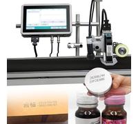 Impresora de inyección de tinta industrial automática, máquina de codificación por lotes que imprime números, fecha de vencimiento, horas, texto variable, código QR, texto de matriz de datos