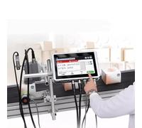 Impresora de inyección de tinta inteligente Impresora de inyección de tinta fija con codificador de inyección de tinta móvil con pantalla táctil LED de 4,3 pulgadas, altura de impresión de 0,09-0,5