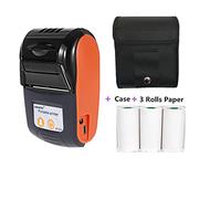 Impresora de inyección de tinta, Mini bolsillo inalámbrico Recibo Termal Impresora Bluetooth Compatible con tinta Menor Máquina Impresoras Impresoras Teléfono Móvil Papel de caja de la estuche(Pink)