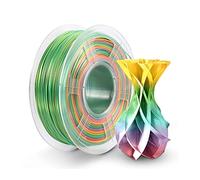 Impresora de inyección de tinta portátil Filamento de arcoíris de seda 3D creativo, 1,75mm, 1kg, impresora 3D brillante, 2 colores, filamento PLA de seda, Material 3D con textura de seda para código f