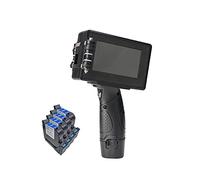 Impresora De Mano, Impresora de inyección de tinta de mano 12.7mm Mobile Portátil Mano Handheld InkJet Codificador de tinta solvente Impresora Imprima En Cualquier Momento(1SET with 4BLACK INK)