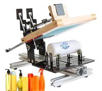 Impresora de pantalla cilíndrica manual para superficies curvas, ideal para impresión de tazas y botellas, diseño compacto y eficiente