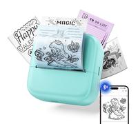 Impresora de pegatinas, mini impresora térmica con calcomanías, impresora de calcomanías sin tinta compatible con teléfono y tableta, mini impresora de bolsillo para notas escolares, álbumes de