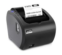 Impresora de Recibos Térmica vretti, Impresora POS USB de 3’1/8 80mm, Impresora de Cocina de Restaurante con Soporte de Cortador Automático y Cajón de Efectivo, Interfaz USB Serial Ethernet para