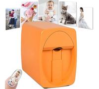 Impresora De Uñas 3D,Digital Mobile Nail Art Printer,Impresión Color Alta Definición 2400 PPP,Patrones Personalizados,Impresora Uñas Reconocimiento Preciso con Cartucho de Tinta(Orange)