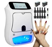 Impresora De UñAs Con Pantalla TáCtil, Kit De Manicura Digital 3d (10 Esmaltes De Gel, 2 Adhesivos Para Pintura Y 2 Cartuchos De Tinta), MáQuina MóVil Con Secador De UñAs.