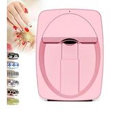 Impresora de uñas portátil y móvil, impresora de uñas inteligente, máquina de impresión de uñas con reconocimiento automático de bordes, impresora digital para uñas(Pink)