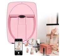 Impresora digital móvil para uñas, impresora 3D compatible con WiFi/DIY, máquina portátil para pintar uñas en 10 segundos, imprime y graba en un solo paso, más de 1000 imágenes(Pink)