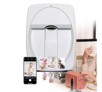 Impresora digital móvil para uñas, impresora 3D compatible con WiFi/DIY, máquina portátil para pintar uñas en 10 segundos, imprime y graba en un solo paso, más de 1000 imágenes(White)