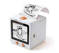 Impresora Inteligente De Pegatinas De Voz Con IA Con Pantalla De Visualización: Impresora De Etiquetas Térmicas, Fabricante De Pegatinas Portátil Sin Tinta Y Mini Fabricante De Etiquetas(White)