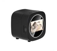 Impresora portátil de pegatinas de voz con IA para etiquetadora térmica para notas, diarios, dispositivo compacto para iOS para Android, color rojo para mini gadget de 88 mm (negro)