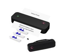 Impresora portátil, inalámbrica, para viajes, impresora pequeña térmica sin tinta, compatible con papeles térmicos A4 y A5 y 8.5 x 11 pulgadas, compatible con iOS, Android, Windows (con 3 rollos de