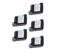 Impresora portátil JS12 600DPI Premier A Level, Cartucho de Tinta Colorido de inyección de Tinta de Secado rápido con solvente ecológico, Altura de impresión de 12,7mm(JS12-Black-5pcs)