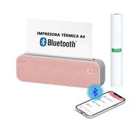 Impresora Portatil Térmica Bluetooth A4 - Impresora pequeña portatil de Viaje con Papel Térmico sin Tinta ni tóner - Compatible con Ordenadores Windows, Mac... y Móviles Android, iOS - PeriPage Rosa