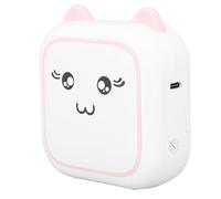 Impresora Térmica Blanca y Negra, Mini Impresora de Alta Velocidad sin Tinta de Alta Resolución Ampliamente Utilizada de 800 MAh para Códigos de Barras (Pink)